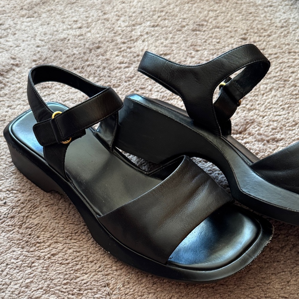 Nine West Black Women's Platform Sandals with Block Heel. Size 8 - Picture 7 of 13